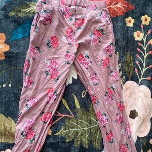 Pink Pajama pants with roses